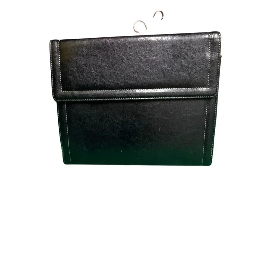 Samsonite Unisex Black Faux Leather Tri-Fold Padfolio Organizer with Calculator